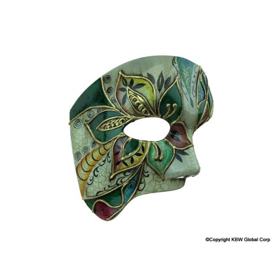 Green Artful Venetian Mask
