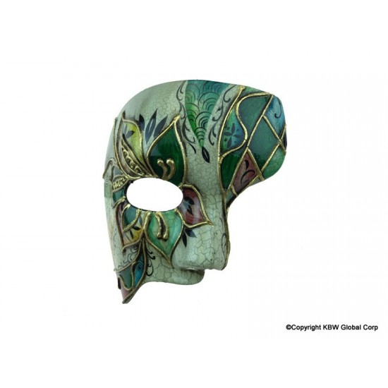Green Artful Venetian Mask