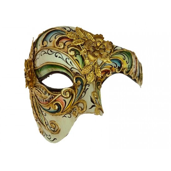 Gold Floral Venetian Mask