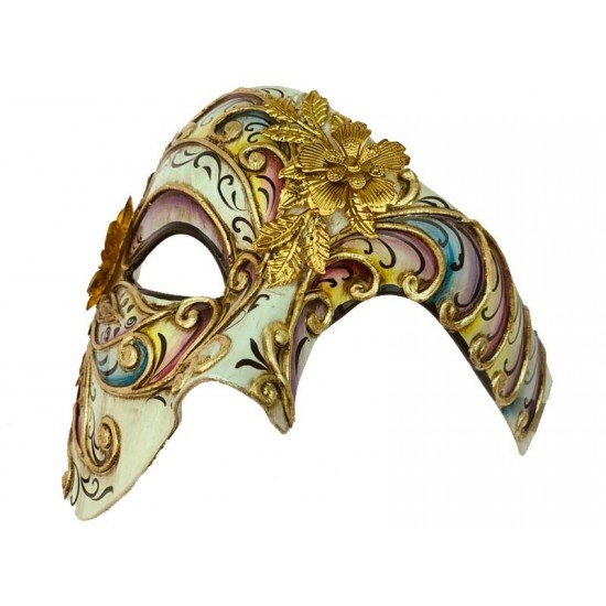 Red Floral Venetian Mask