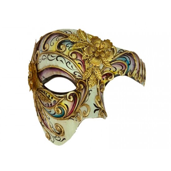 Red Floral Venetian Mask