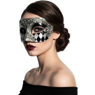Silver & Black Venetian Mask