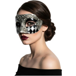 Silver & Black Venetian Mask