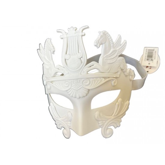 White Warrior Venetian Mask