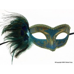 Sky Blue Feather Mask