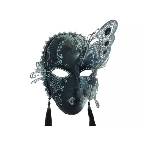 Black & Silver Butterfly Mask