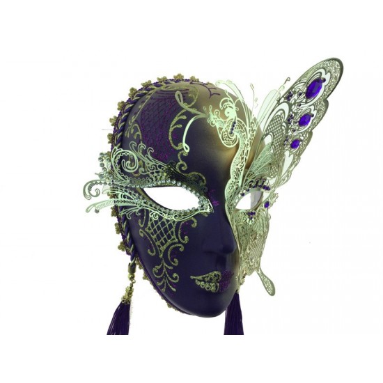 Purple & Gold Butterfly Mask