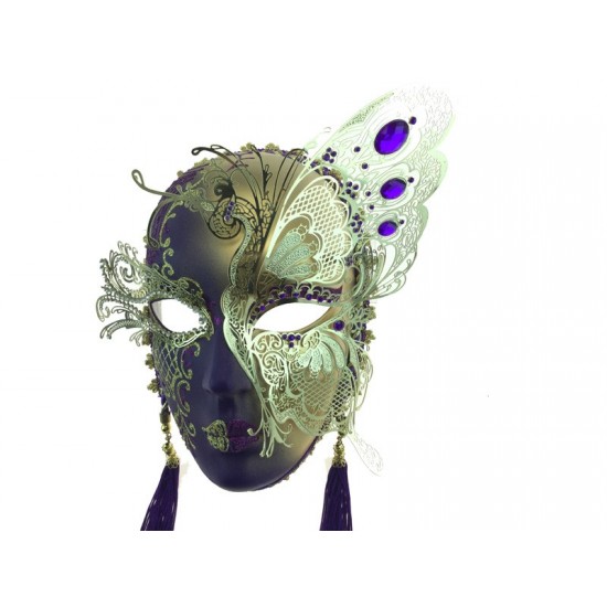 Purple & Gold Butterfly Mask