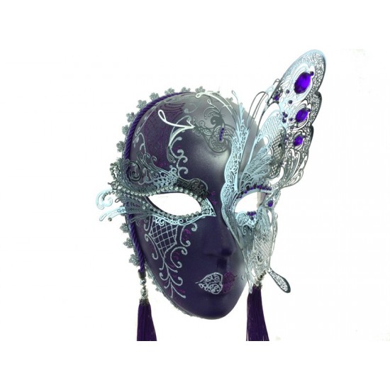 Purple & Silver Butterfly Mask
