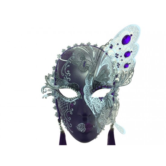 Purple & Silver Butterfly Mask
