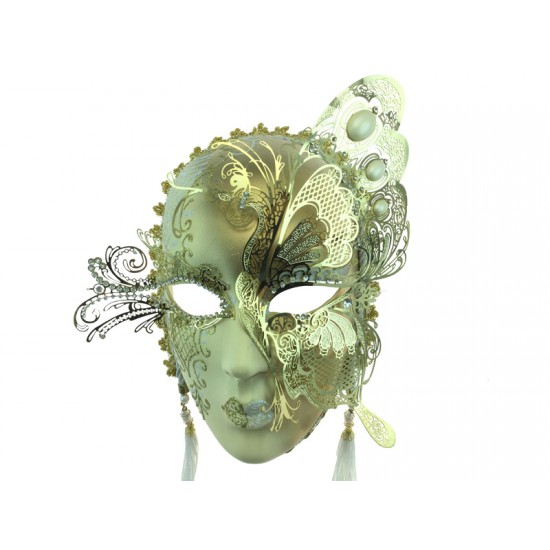 White & Gold Butterfly Mask