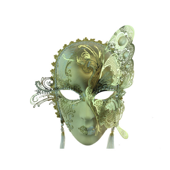 White & Gold Butterfly Mask