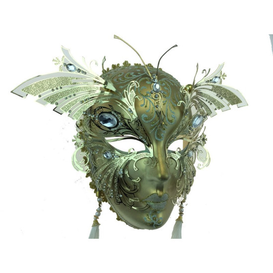 White & Gold Butterfly Mask