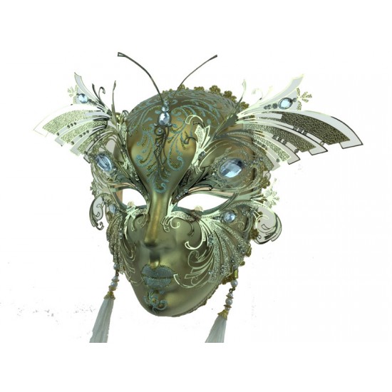 White & Gold Butterfly Mask