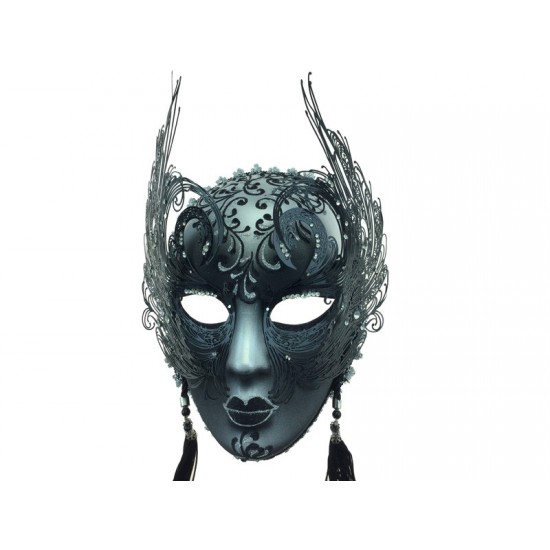 Black & Silver Winged Mask