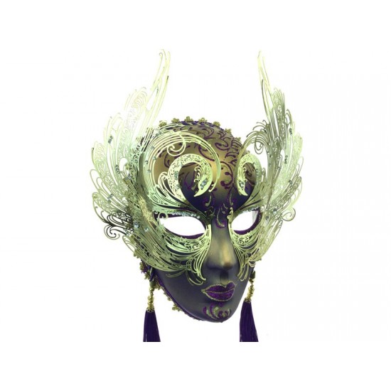Purple & Gold Winged Mask