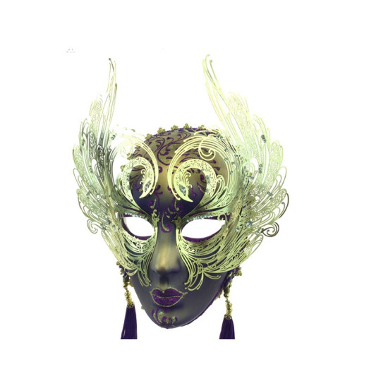 Purple & Gold Winged Mask
