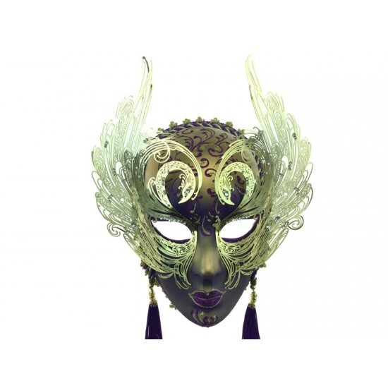 Purple & Gold Winged Mask