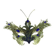 Gold & Blue Butterfly Half Face Mask