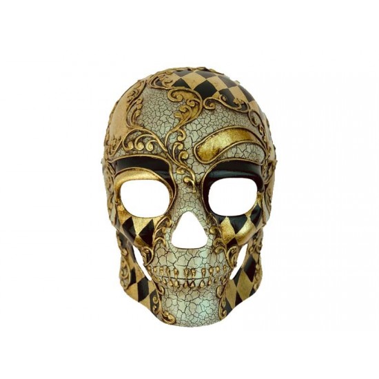 Gold & Black Venetian Skull Mask