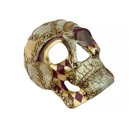 Purple & Gold Venetian Skull Mask