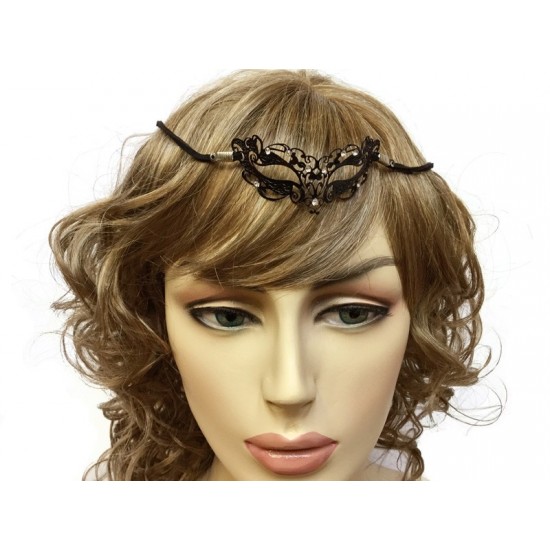 Black Mini Lace Mask Necklace