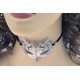 Silver & White Mini Lace Mask Necklace Silver & White Mini Lace Mask Necklace