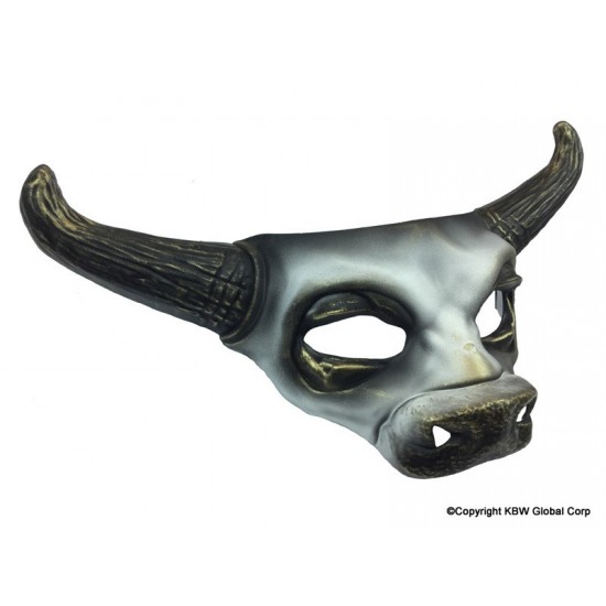 Matte Black Gold Bull Mask