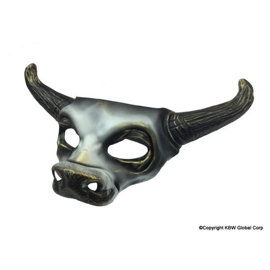 Matte Black Gold Bull Mask
