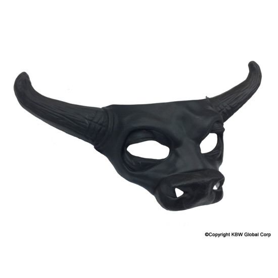 Matte Black Bull Mask