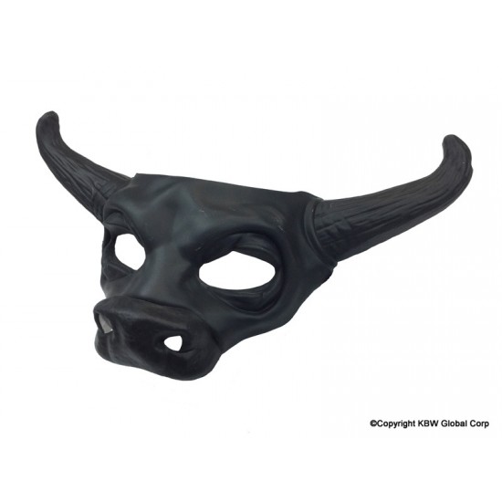 Matte Black Bull Mask
