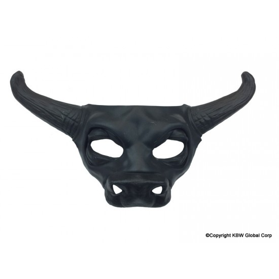 Matte Black Bull Mask
