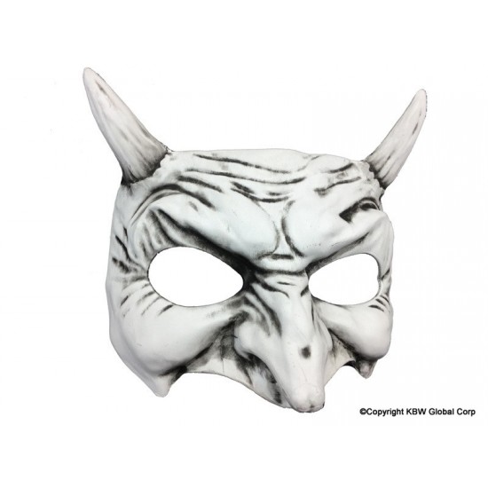 White Gray Demon Mask