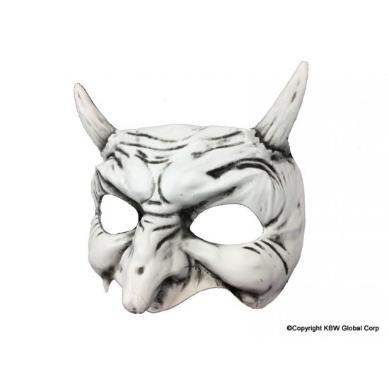 White Gray Demon Mask