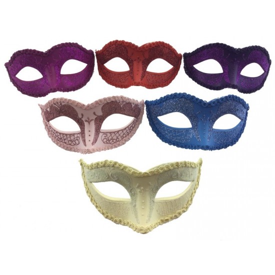 Pastel Glitter Masks - Assorted