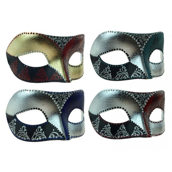 Metallic Half-Face Masks - Assorted