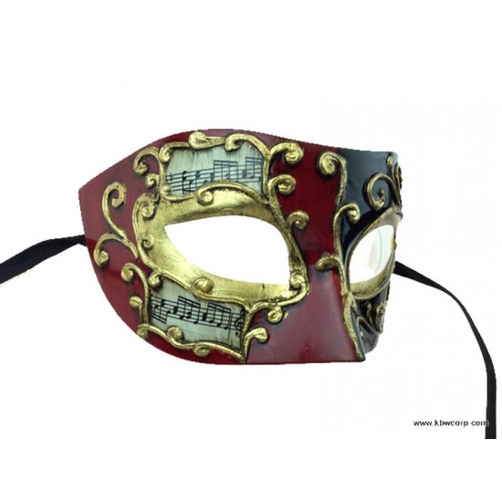 Red Musical Scroll Mask