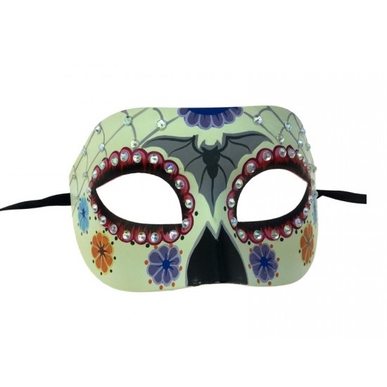 Day Of The Dead Rhinestone Mask - Ivory Day Of The Dead Rhinestone Mask - Ivory