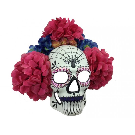 Day Of The Dead Skull Mask With Flowers