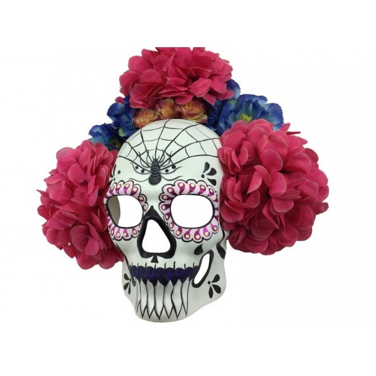 Day Of The Dead Skull Mask With Flowers