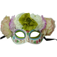 Day of the Dead Pastel Floral Half Mask