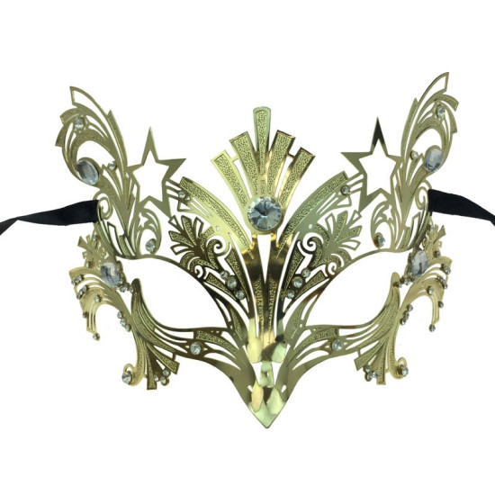 Gold Starburst Crystal Masquerade Mask Gold Starburst Crystal Masquerade Mask