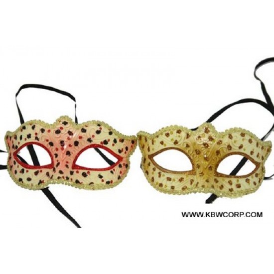 Gold Leopard Masquerade Mask - Assorted Gold Leopard Masquerade Mask - Assorted