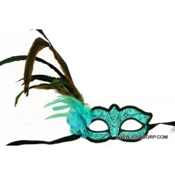 Sky Blue Feather Mask