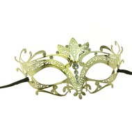 Gold Filigree Mask with Silver Gems