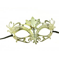 Gold Filigree Mask with Silver Gems