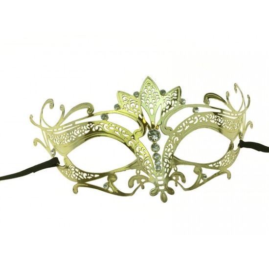 Gold Filigree Mask with Silver Gems