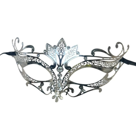 Silver Filigree Mask with Silver Gems