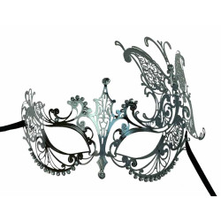 Silver Filigree Butterfly Mask