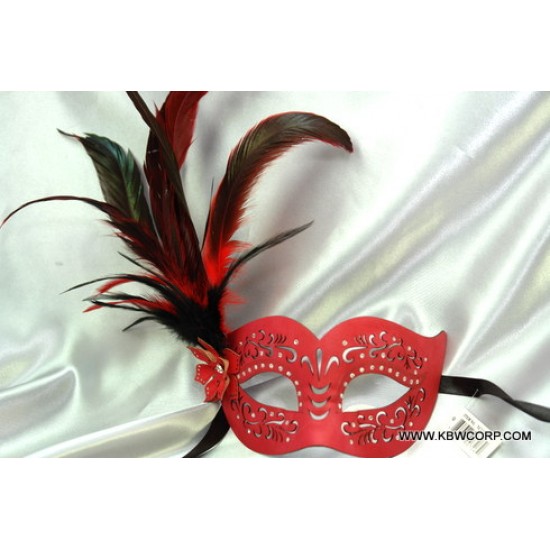 Burgundy Leather Feather Mask Burgundy Leather Feather Mask